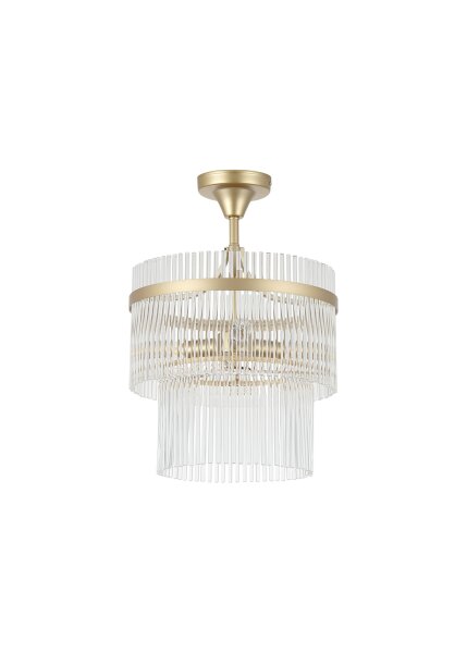 Deckenleuchte Glas Metall Gold E14 Ø35 cm mehrstöckig