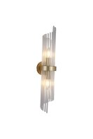 Wandlampe Glas Metall Gold E14 H:56 cm Glasst&auml;be klar