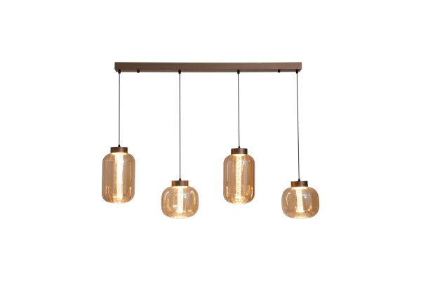 LED Pendelleuchte 3000K Bronze-Braun Bernstein L:103 cm