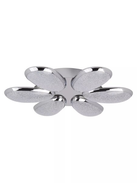 LED Deckenleuchte 4000K Glas Metall Chrom L:52 cm oval