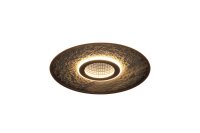 LED Deckenlampe dimmbar 3000K Metall Schwarz Ringe rund