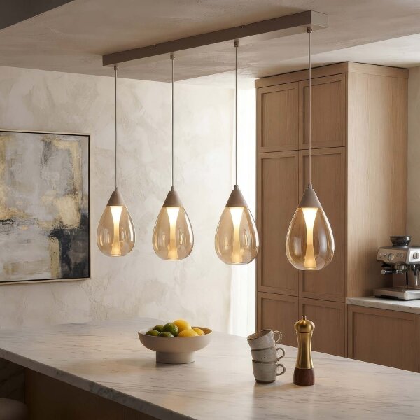 LED Hängelampe 3000K Sandfarben Champagner 4-flammig