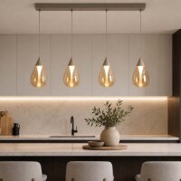 LED H&auml;ngelampe 3000K Sandfarben Champagner 4-flammig