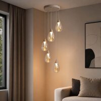 LED H&auml;ngelampe 3000K Sandfarben Champagner 5-flammig