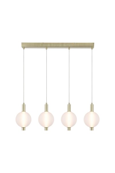 LED Hängelampe 3000K Glas Metall Messing Weiß L:81 cm