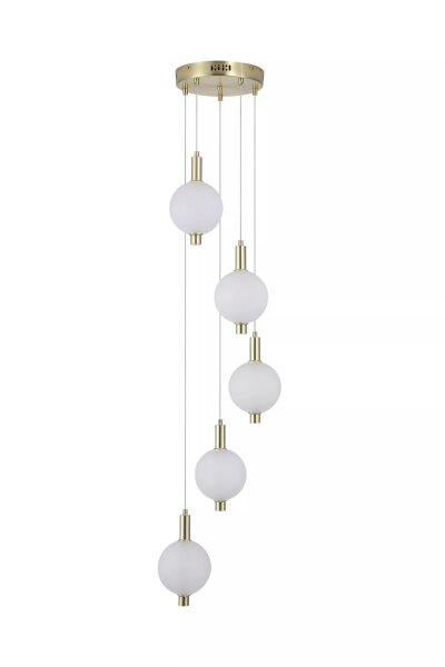 LED Pendelleuchte 3000K Glas Metall Messing Weiß Ø41 cm