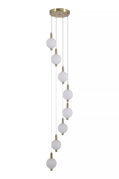 LED Hängelampe 3000K Glas Metall Messing Weiß Ø50 cm