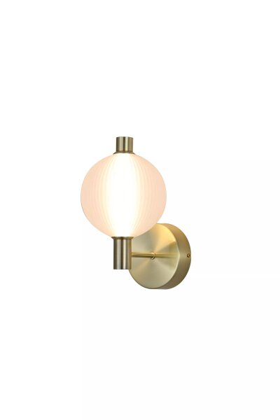LED Wandleuchte 3000K Glas Metall Messing Weiß B:15 cm