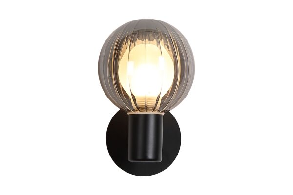 Wandlampe Metall Rauchglas Schwarz G9 IP44 H:12,4 cm