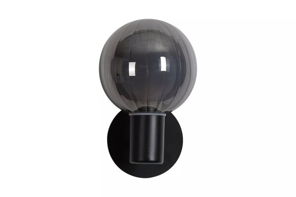 Wandlampe Metall Rauchglas Schwarz G9 IP44 H:12,4 cm