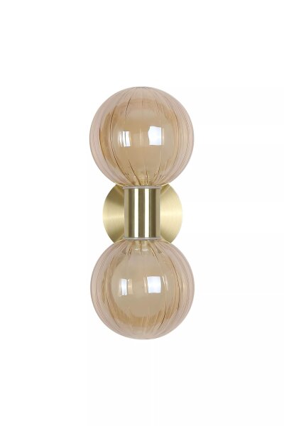 Wandleuchte Glas Messing Champagner G9 IP44 T:12,4 cm
