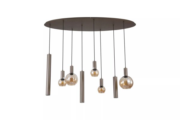 Pendelleuchte Glas Bronze-Braun Bernstein E27 GU10
