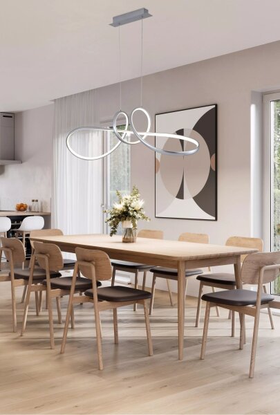 LED Pendelleuchte dimmbar 3000K Aluminium Grau L:90 cm