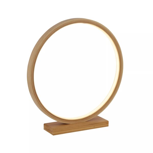 LED Tischlampe Modern 2700K Bambus Natur H:32 cm Ring