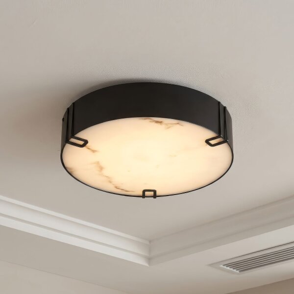 LED Deckenleuchte 3000K Metall Harz Schwarz IP44 Ø35 cm