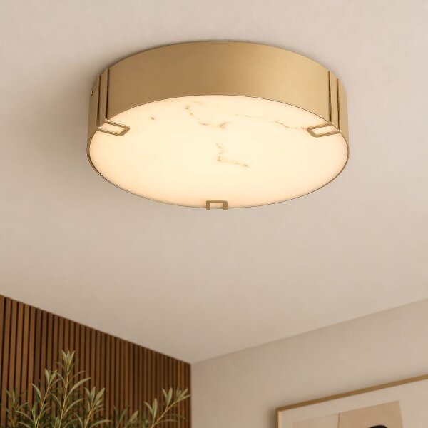 LED Deckenlampe 3000K Metall Harz Gold IP44 Ø35 cm rund