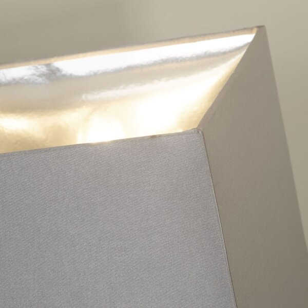 Tischlampe Schalter Kunstseide Chrom Silber E27 H:44 cm