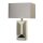 Tischlampe Schalter Kunstseide Chrom Silber E27 H:44 cm