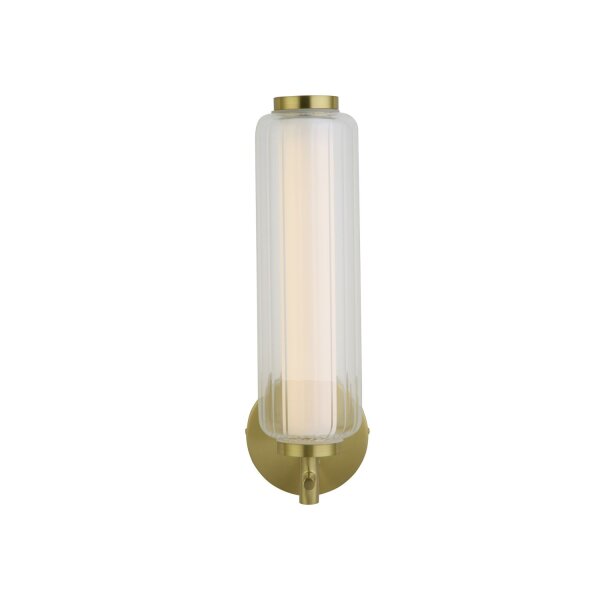LED Wandlampe dimmbar 3000K Glas Metall Messing H:32 cm