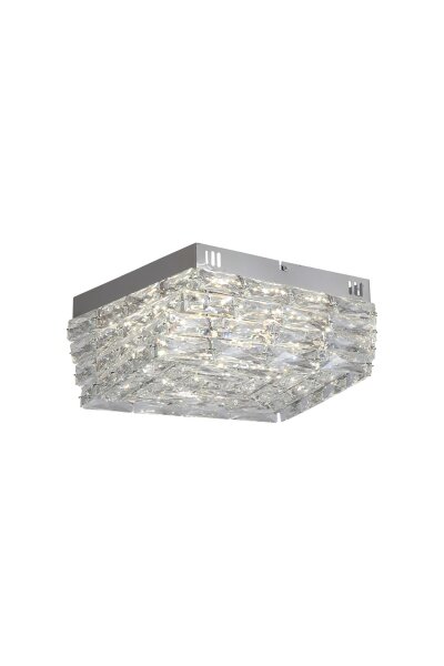 LED Deckenlampe 4000K Metall Kristallglas Chrom L:42 cm
