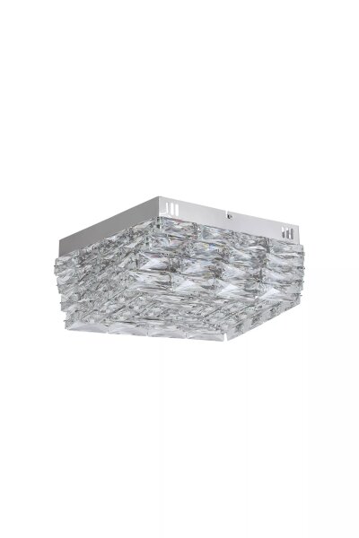 LED Deckenlampe 4000K Metall Kristallglas Chrom L:42 cm