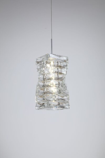 LED Pendelleuchte 4000K Kristallglas Chrom Ø15 cm