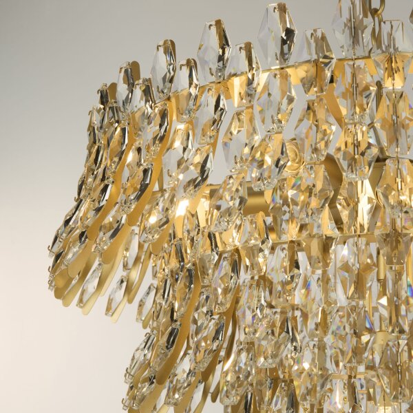 Kronleuchter Glas Metall Gold matt E14 Ø60 cm klassisch