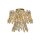 Deckenlampe Glas Metall Kristall Gold matt E14 H:32 cm