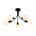 Deckenlampe Glas Metall Schwarz E14 L:56 cm 5-flammig