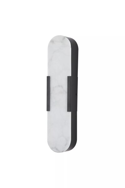 LED Wandlampe 3000K Harz Schwarz Weiß IP44 H:50 cm oval