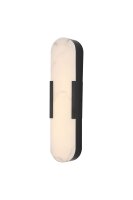 LED Wandlampe 3000K Harz Schwarz Wei&szlig; IP44 H:50 cm oval