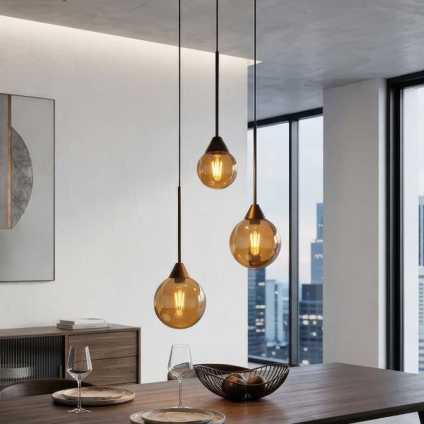 LED Hängelampe 2700-4000K Glas Bronze Champagner Ø40 cm
