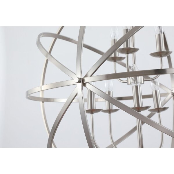 Hängelampe Metall Silber E14 Ø82 cm Retro Kugel rund