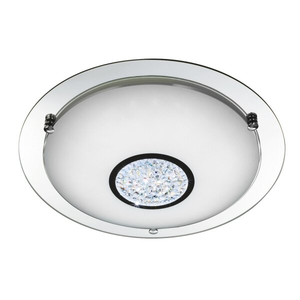 LED Deckenleuchte 4000K Glas Metall Chrom IP44 Ø31 cm