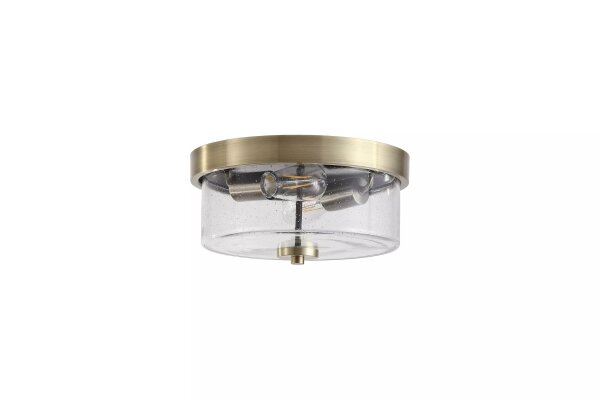 Deckenlampe Klarglas Blasenglas Messing Antik E27 IP44