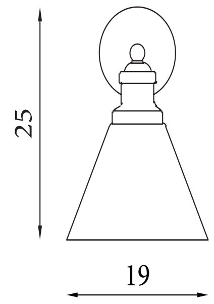 Wandleuchte Zugschalter Glas Metall Silber E27 B:19 cm