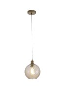 H&auml;ngelampe Glas Metall Gold Champagner E27...
