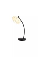 Tischleuchte Schalter Stoff Schwarz Wei&szlig; E14 H:47,9 cm