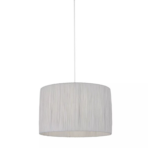Lampenschirm Raffia Geflecht Weiß E14 E27 H:22 cm Loft