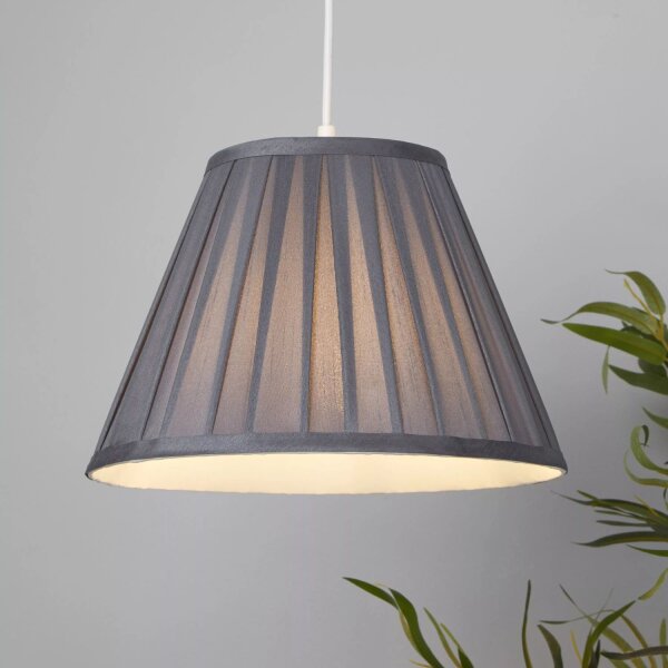 Lampenschirm Seide Weiß E14 E27 H:15 cm Plissee Loft