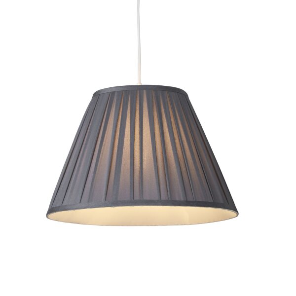 Lampenschirm Seide Anthrazit E14 E27 Ø40 cm Plissee