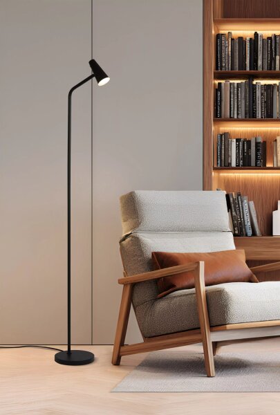LED Stehlampe Akku 3000-6500K Metall Schwarz H:150,9 cm