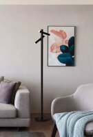 LED Stehlampe Akku 3000K Metall Schwarz Wei&szlig; H:125,5 cm