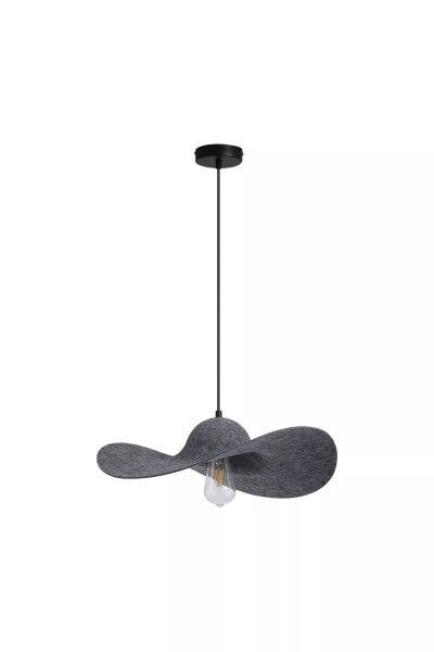 Pendelleuchte Metall Filz Schwarz E27 L:47 cm modern