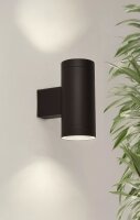 Au&szlig;enwandleuchte Edelstahl Glas Schwarz GU10 IP44