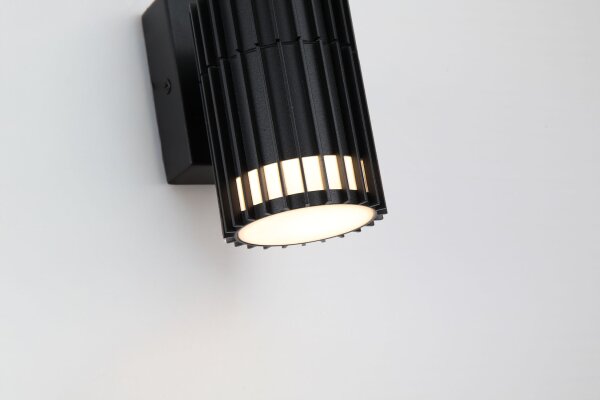 Außenleuchte Aluminium Schwarz GU10 IP44 T:11,3 cm