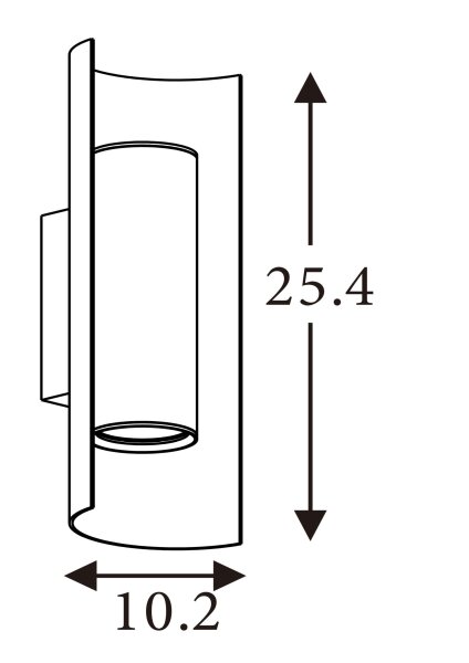 Wandleuchte Aluminium Gold GU10 H:25,4 cm Up Down