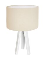 Lampe de table tripode Crème Blanc Bois 46cm...
