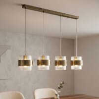 Pendelleuchte Glas Metall Messing Antik E27 L:93 cm