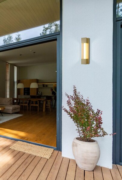 LED Wandleuchte 3000K Edelstahl Gold IP44 H:40 cm